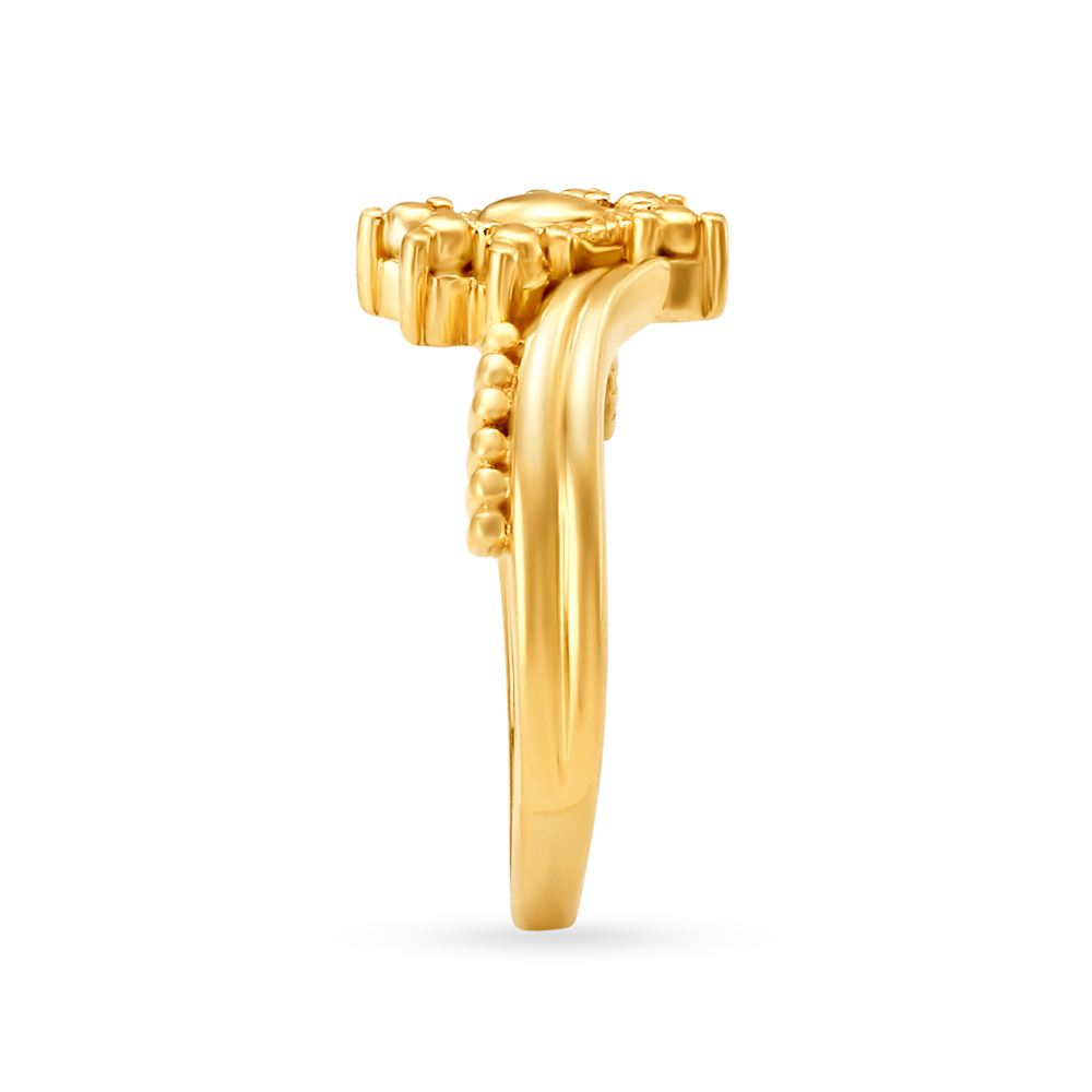 Alluring Gold Beaded Finger Ring,,hi-res image number null