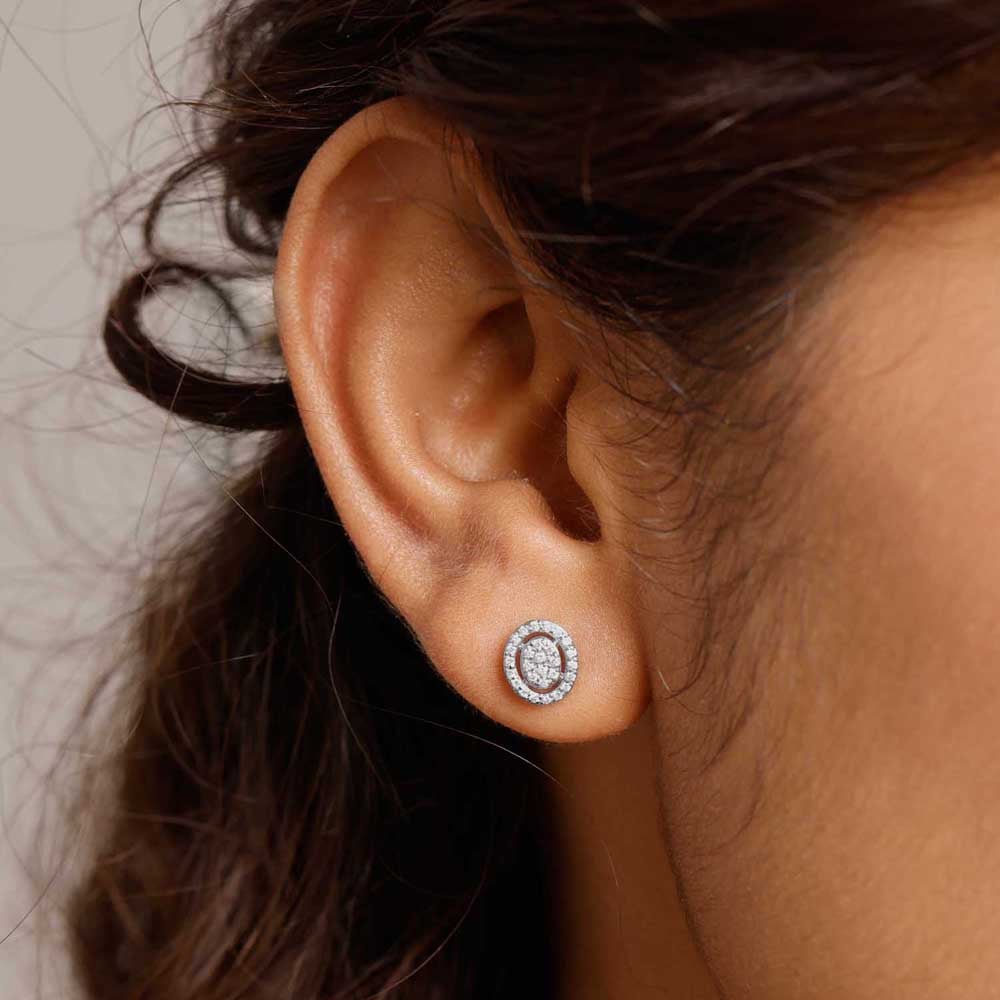 Dazzling Oval Diamond Stud Earrings,,hi-res image number null