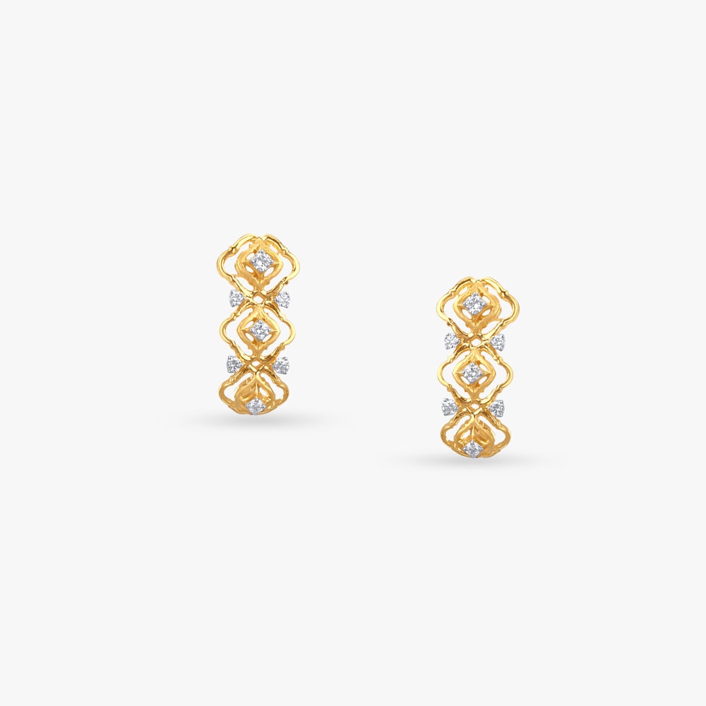 Rhythm Sparkle Diamond Hoop Earrings,,hi-res image number null