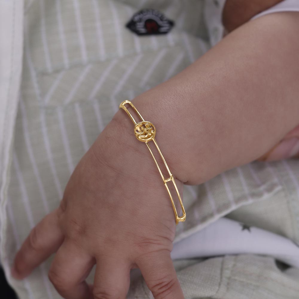 Om Aura Gold Bangle,,hi-res image number null