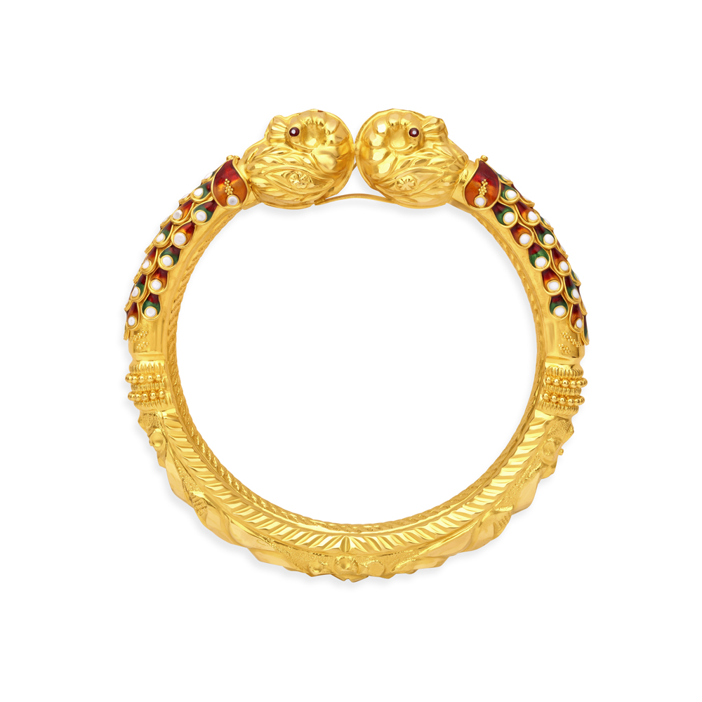 Stylish Gold and Enamel Bangles,,hi-res image number null