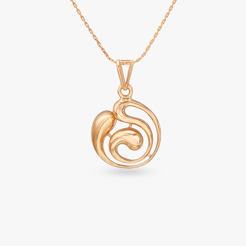Swirl Loop Gold Pendant and Earring Set,,hi-res image number null
