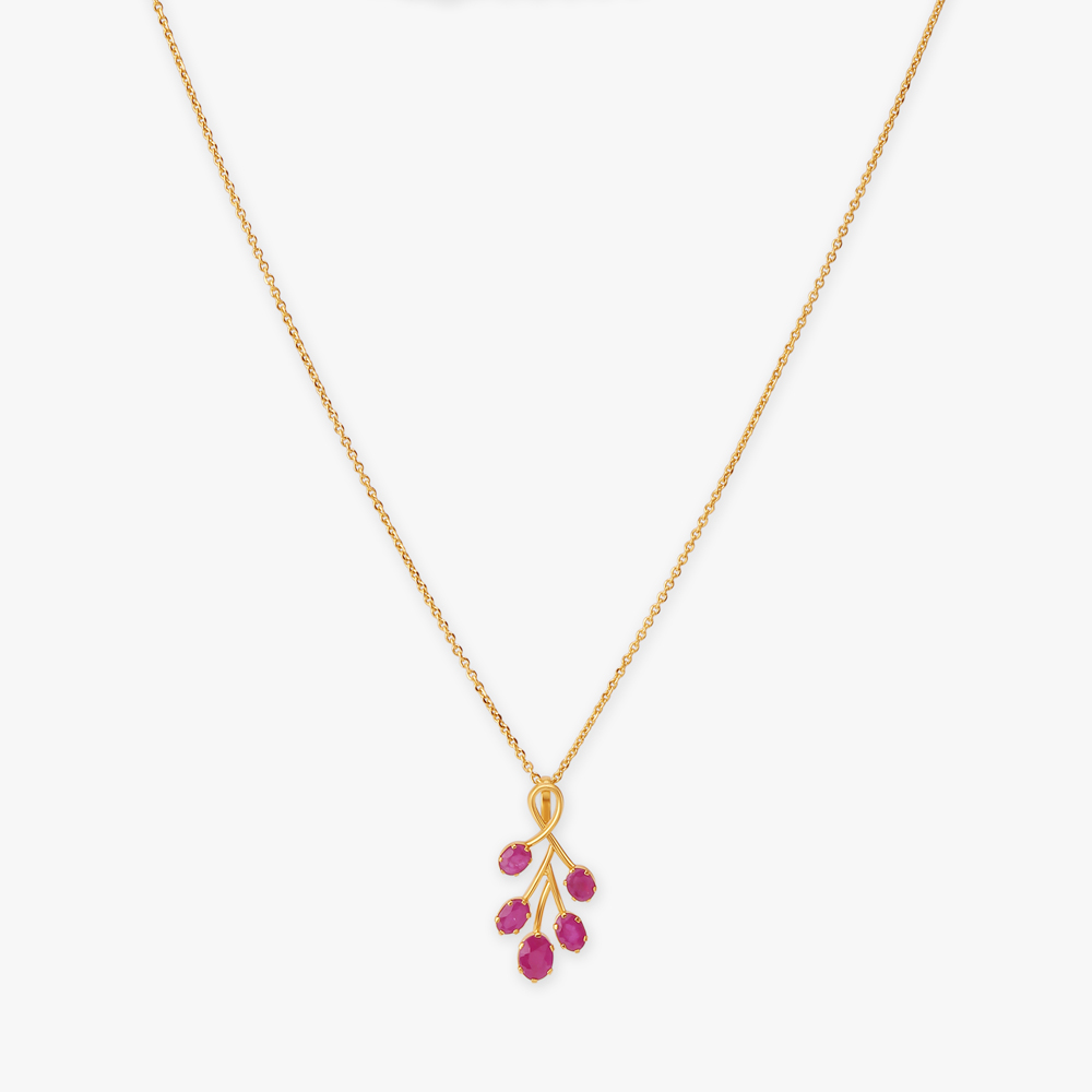 Roseate Pendant with Chain and Earrings Set,,hi-res image number null