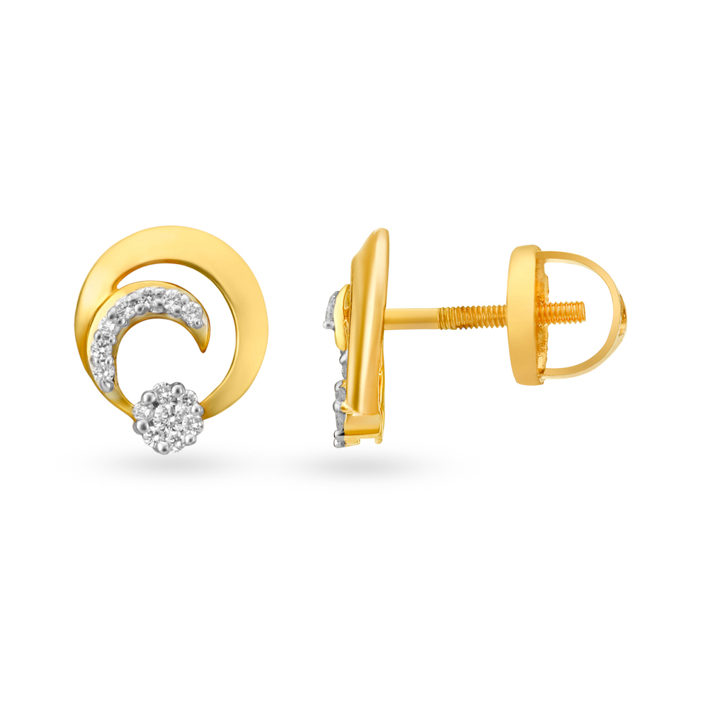 Graceful Diamond Stud Earrings With Solitaire Look,,hi-res image number null