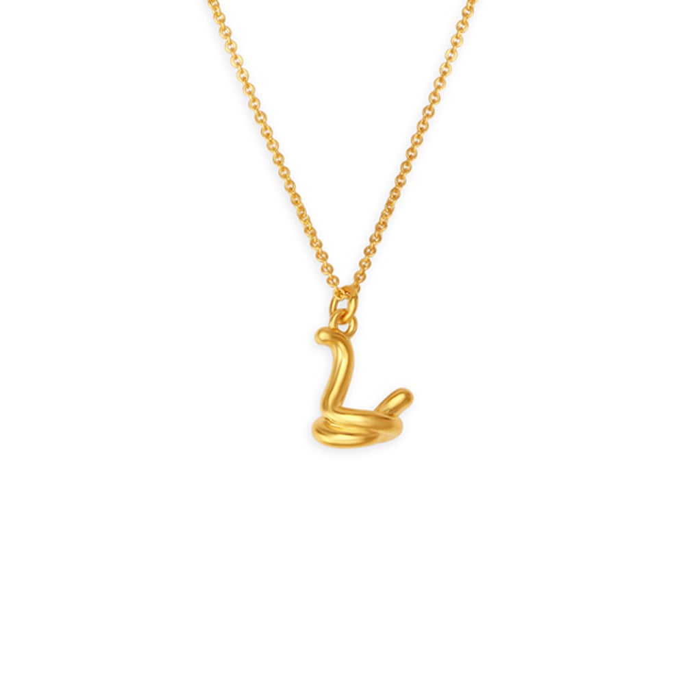 Sweet Snake Gold Pendant with Chain For Kids