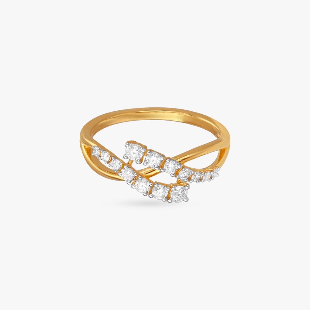 Chic Crossover Diamond Finger Ring,,hi-res image number null