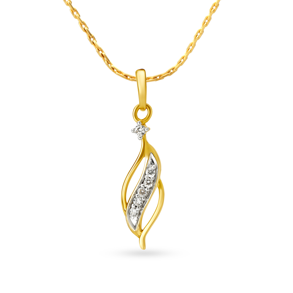 Arresting Leaf Motif Diamond Pendant,,hi-res image number null