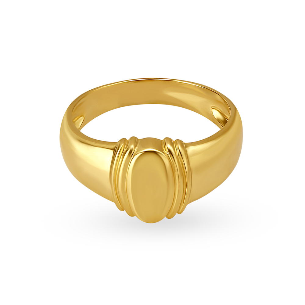 Sublime 22 Karat Yellow Gold Oval Finger Ring,,hi-res image number null