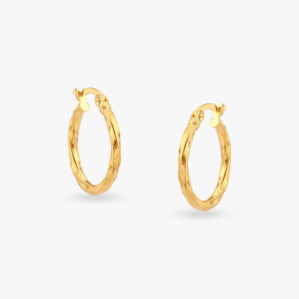 Luminous Twist Gold Hoop Earrings,,hi-res image number null