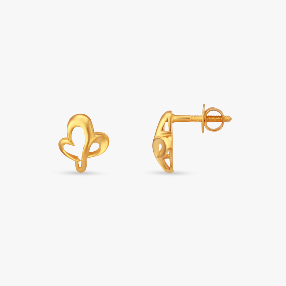 Butterfly Bloom Gold Stud Earrings,,hi-res image number null