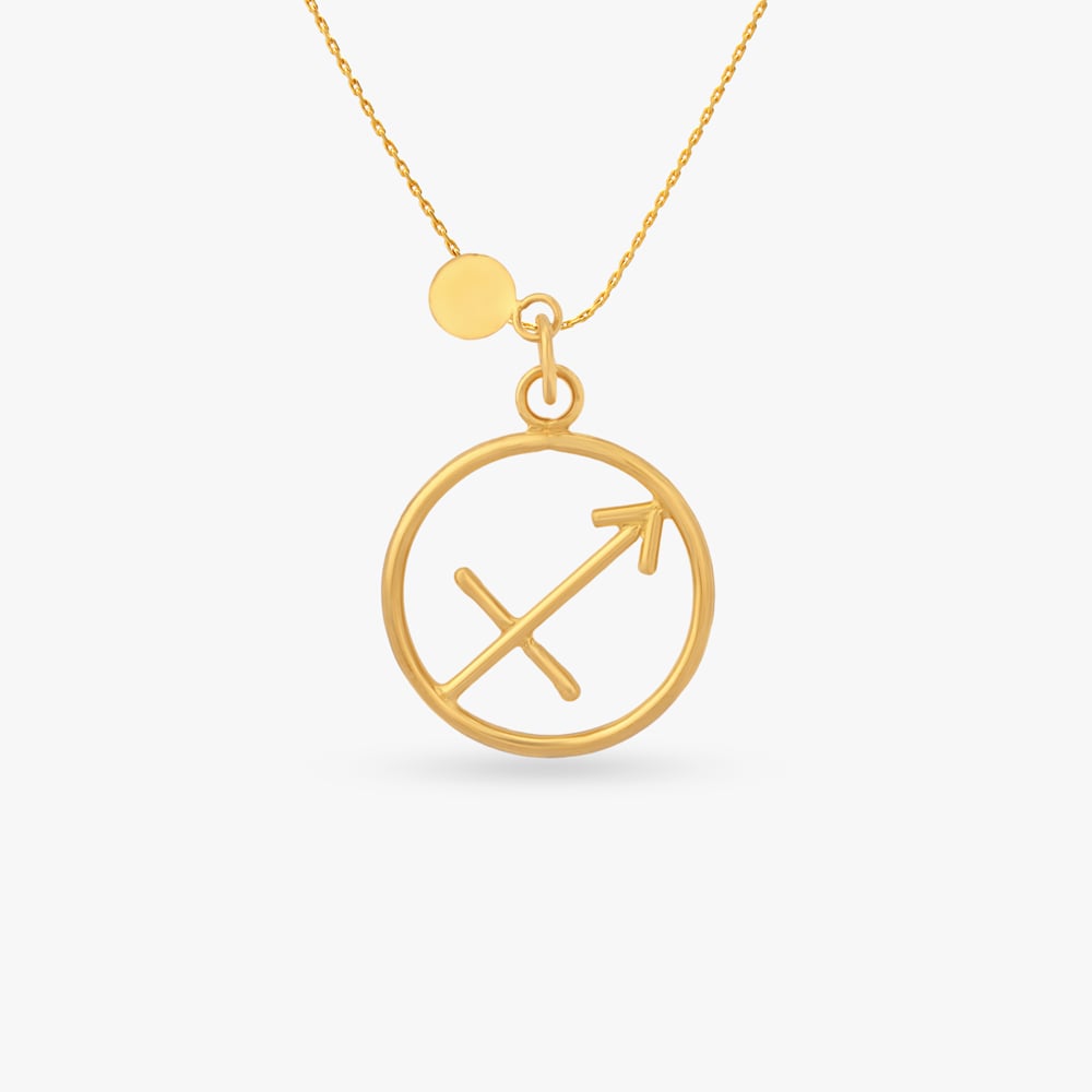 

Sagittarius Circle Gold Pendant