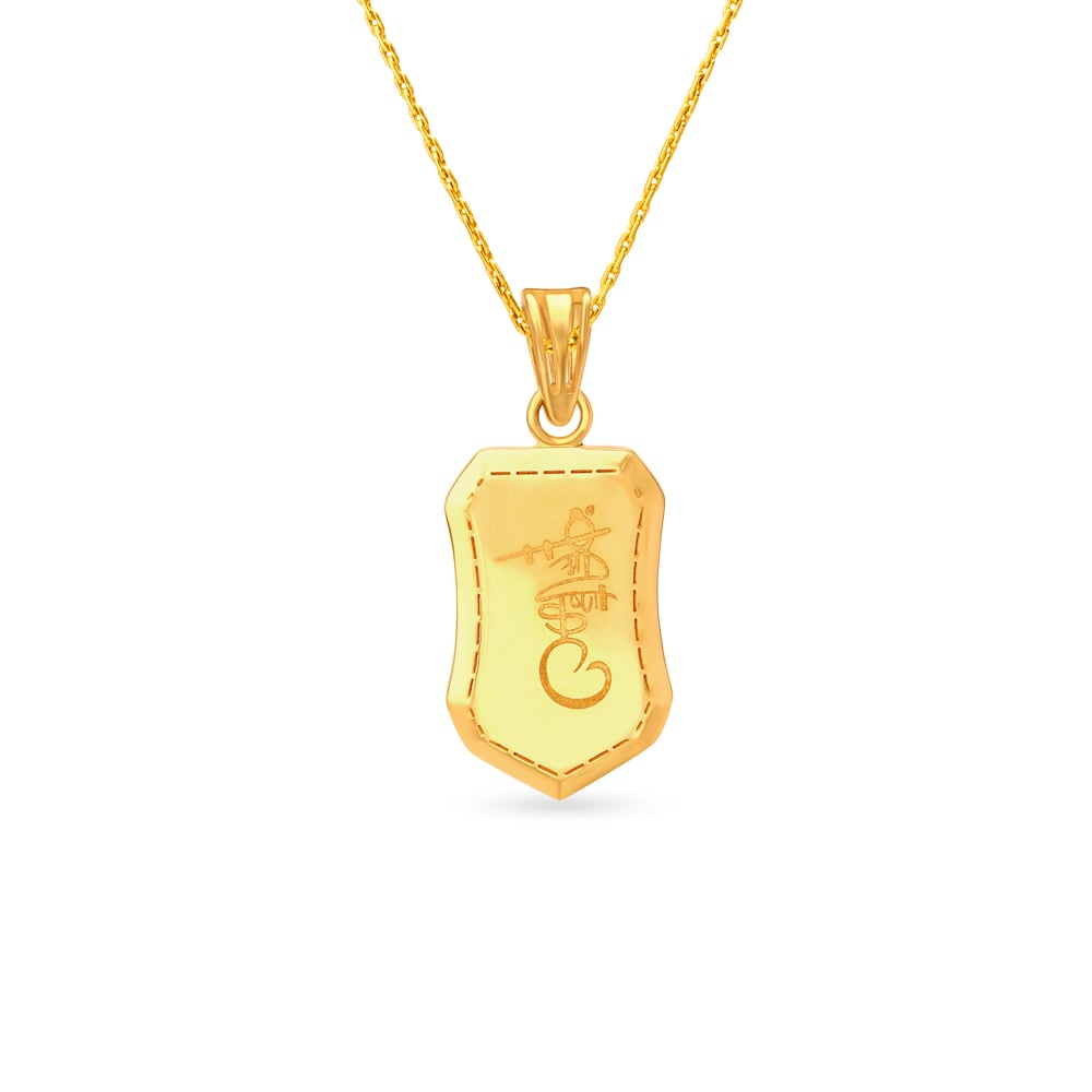 Krishna Engraved Men's Laser Cut Gold Pendant,,hi-res image number null