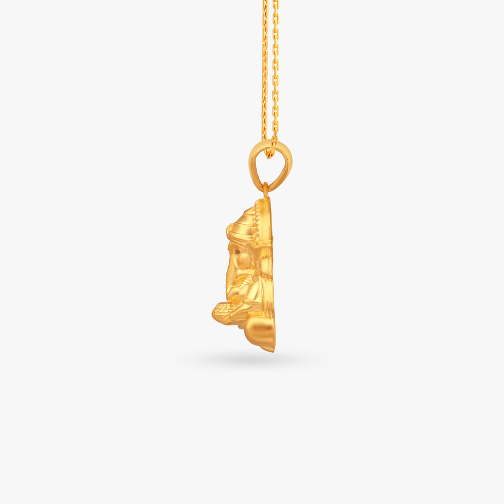 Ornate Ganesha Gold Pendant,,hi-res image number null