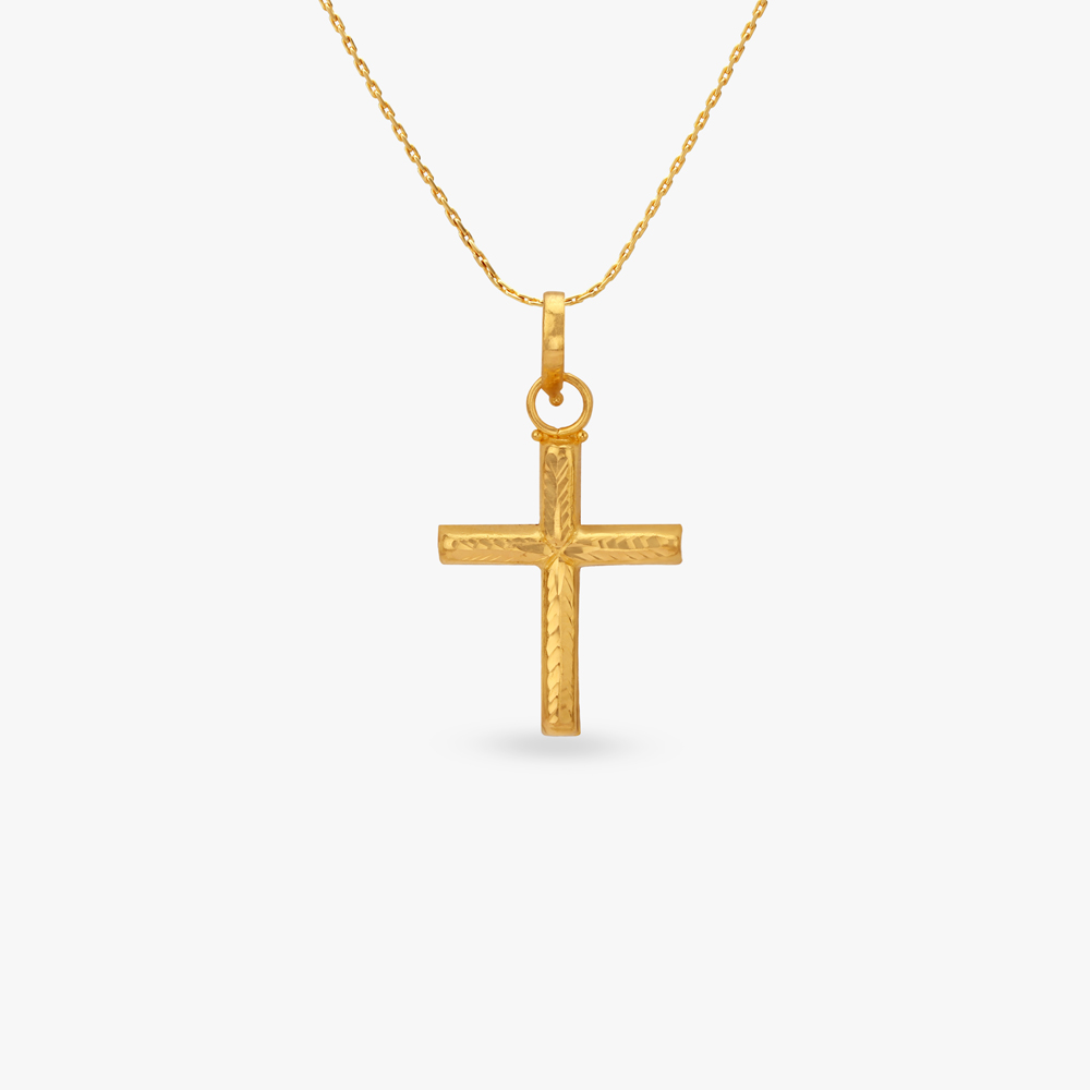 Faith Cross Gold Pendant,,hi-res image number null