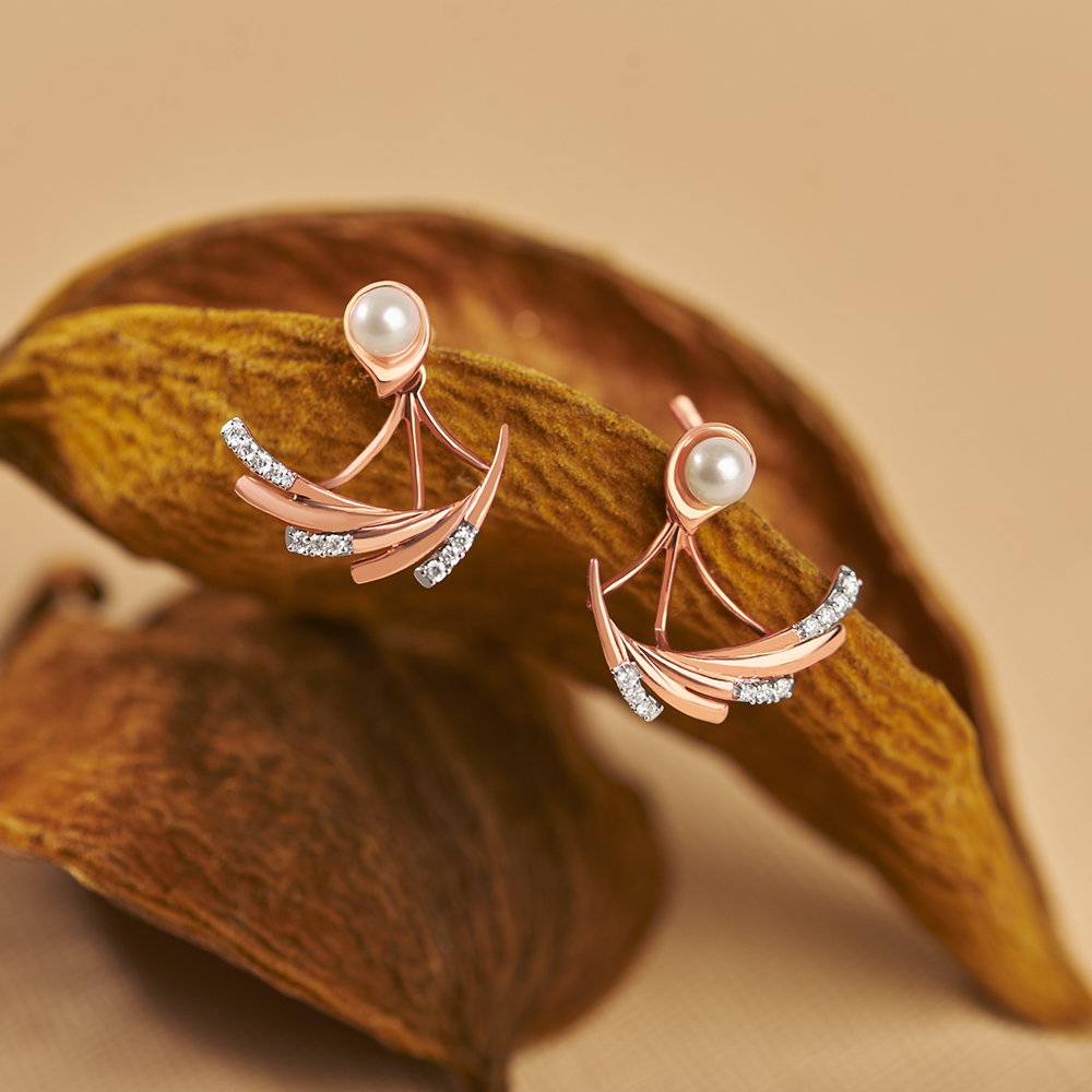 Enchanting Jacket Diamond and Pearl Drop Earrings
