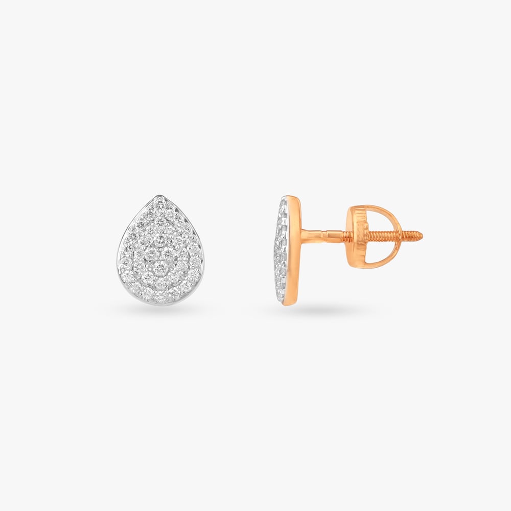 Teardrop Glow Diamond Stud Earrings,,hi-res image number null