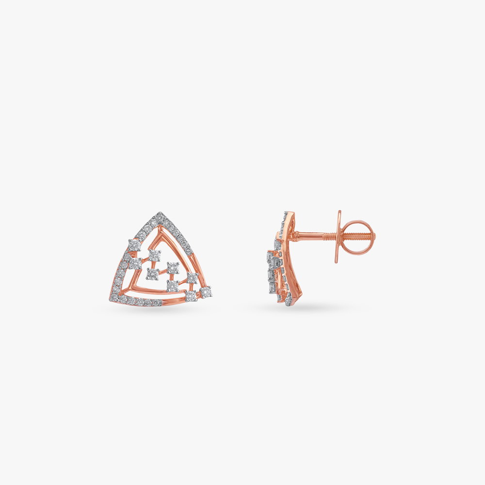Modern Maze Diamond Stud Earrings,,hi-res image number null