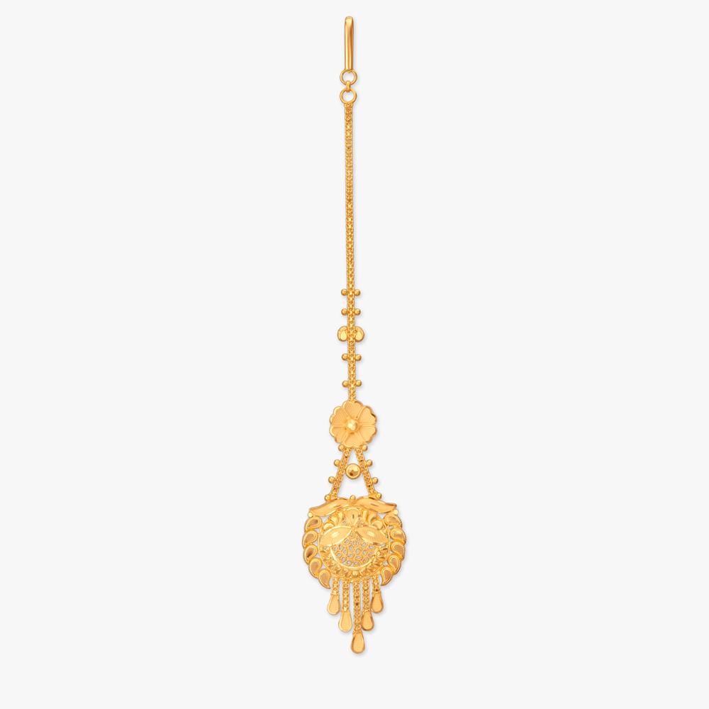 Blossom Crest Gold Maang Tikka,,hi-res image number null