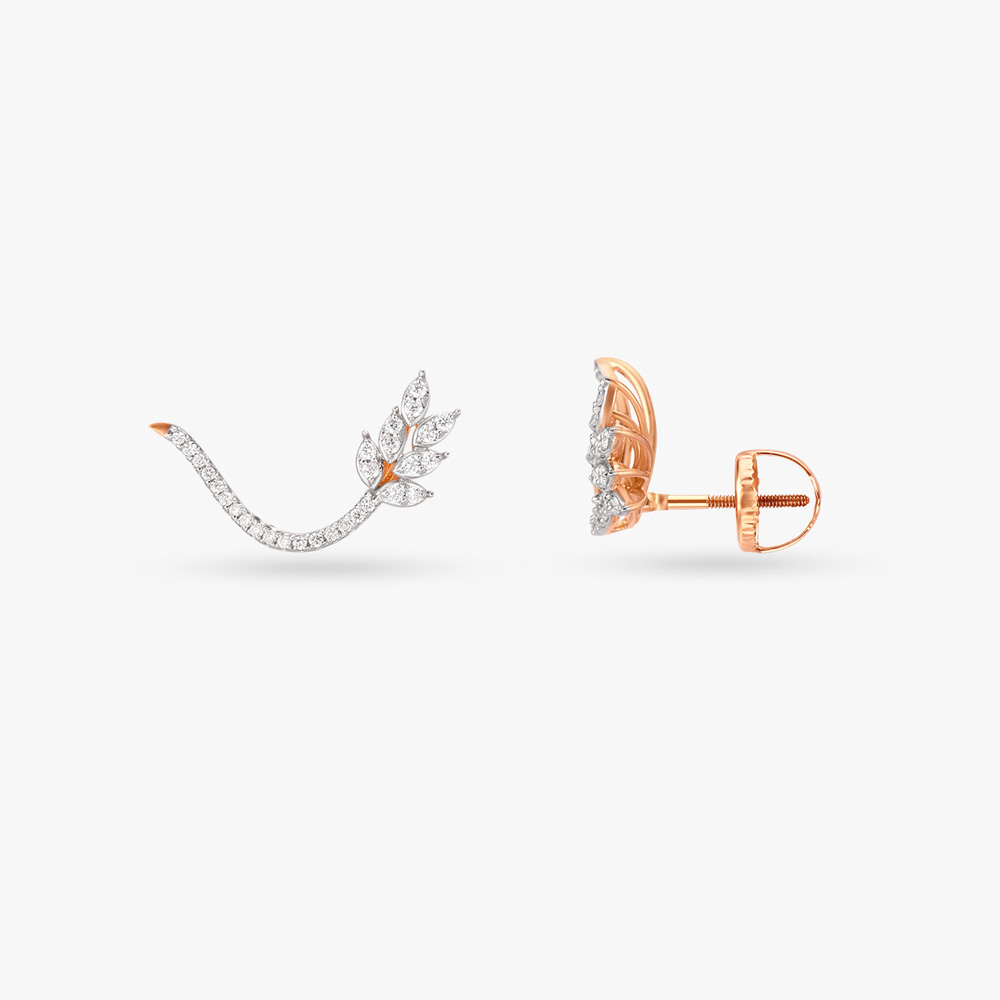 Hypnotic Floral Adjustable Diamond Stud Earrings,,hi-res image number null