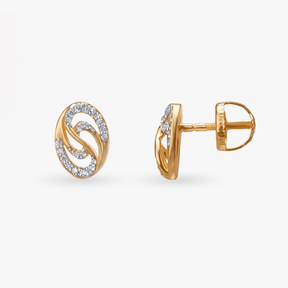 Swirling Luxe Diamond Stud Earrings,,hi-res image number null