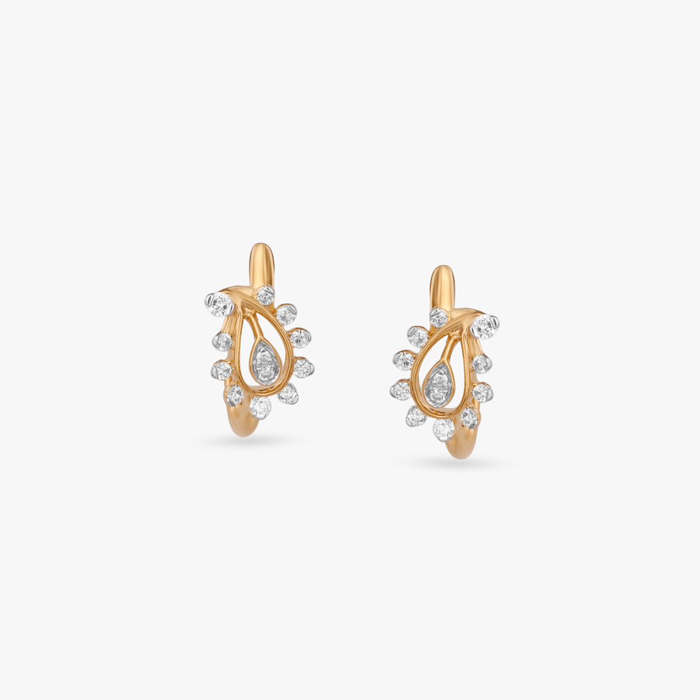Paisley Sparkle Diamond Stud Earrings,,hi-res image number null