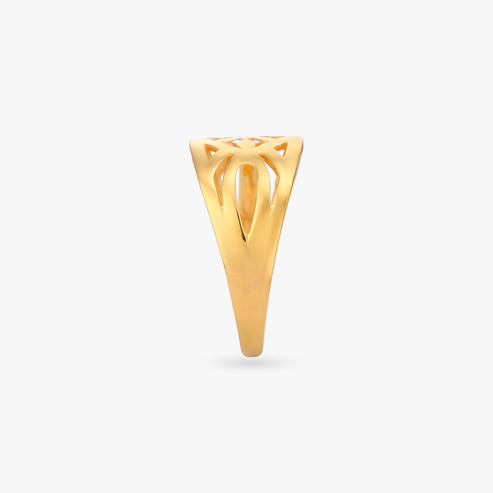 Lattice Flow Gold Ring,,hi-res image number null