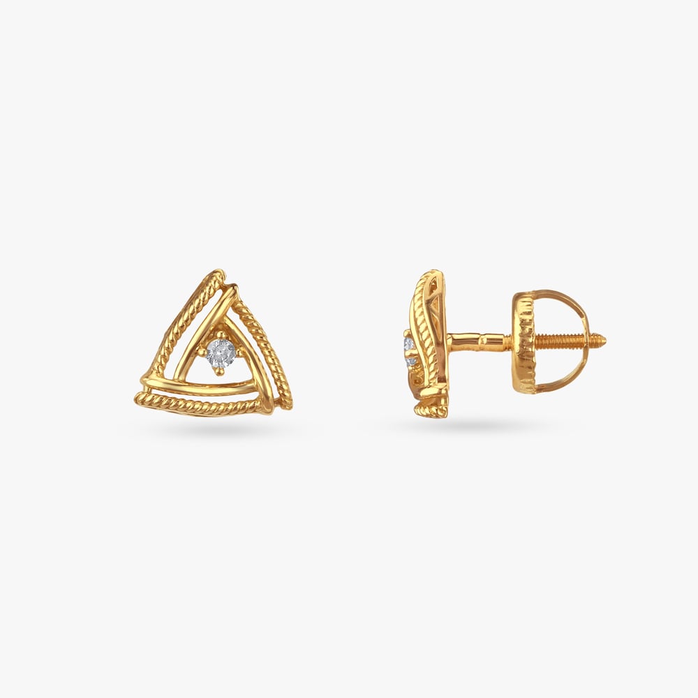 

Trilink Gleam Gold Stud Earrings