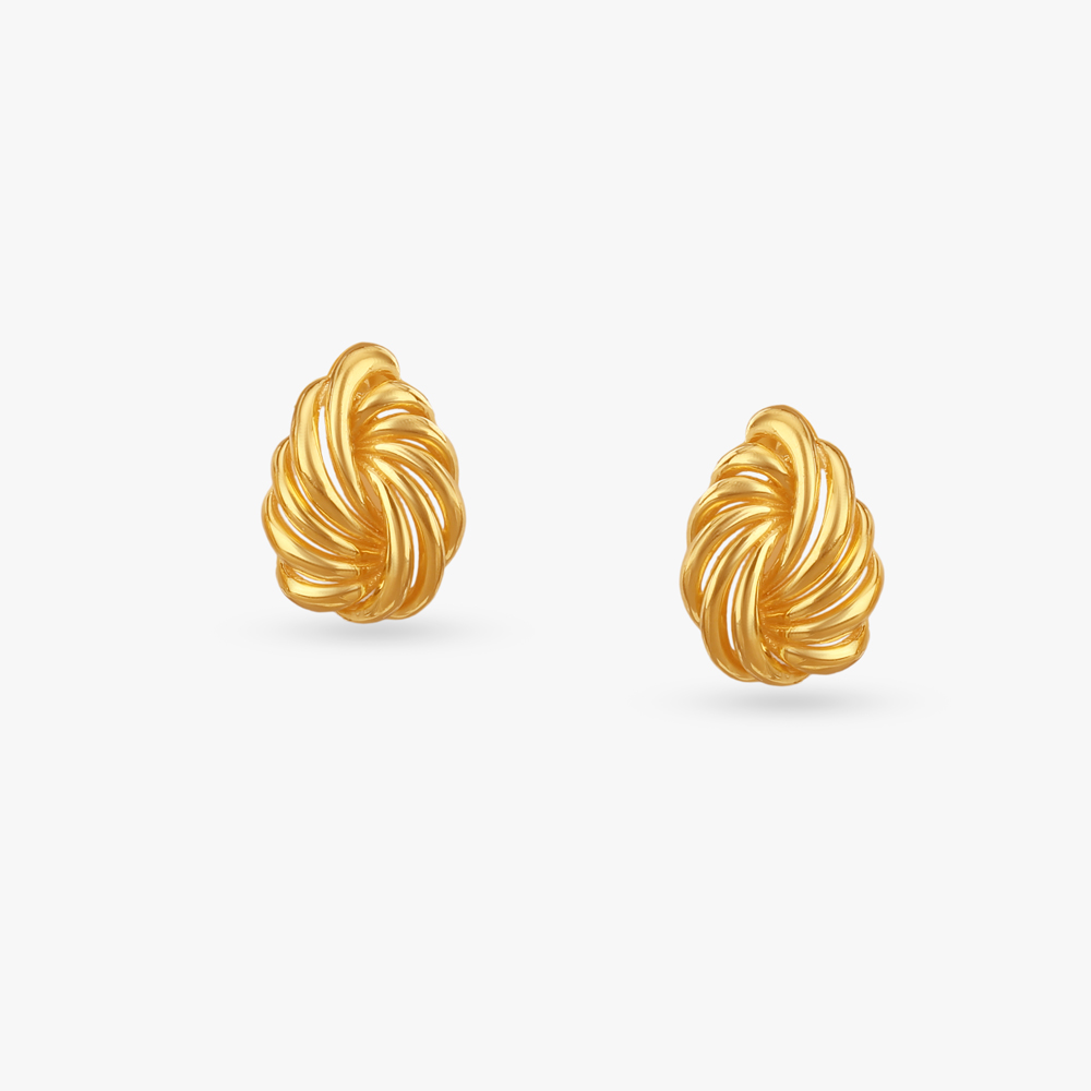 

Curved Spiral Gold Stud Earrings