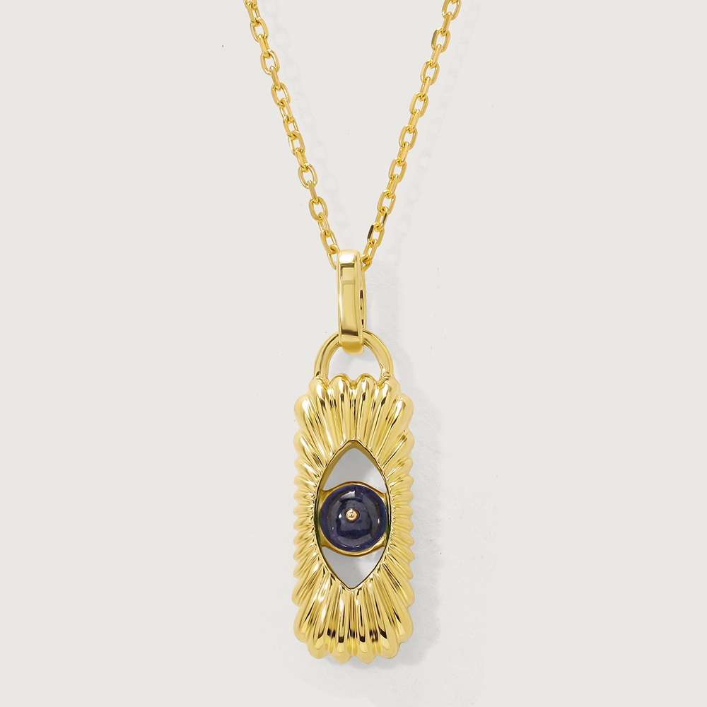 Radiant Elegance 18KT Chain Blue Sapphire Pendant with chain,,hi-res image number null