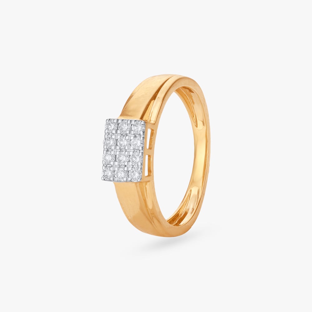 Bold Linear Diamond Finger Ring for Men,,hi-res image number null