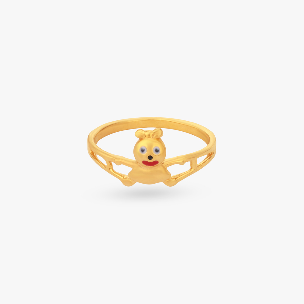 

Happy Bunny Gold Ring for Kids