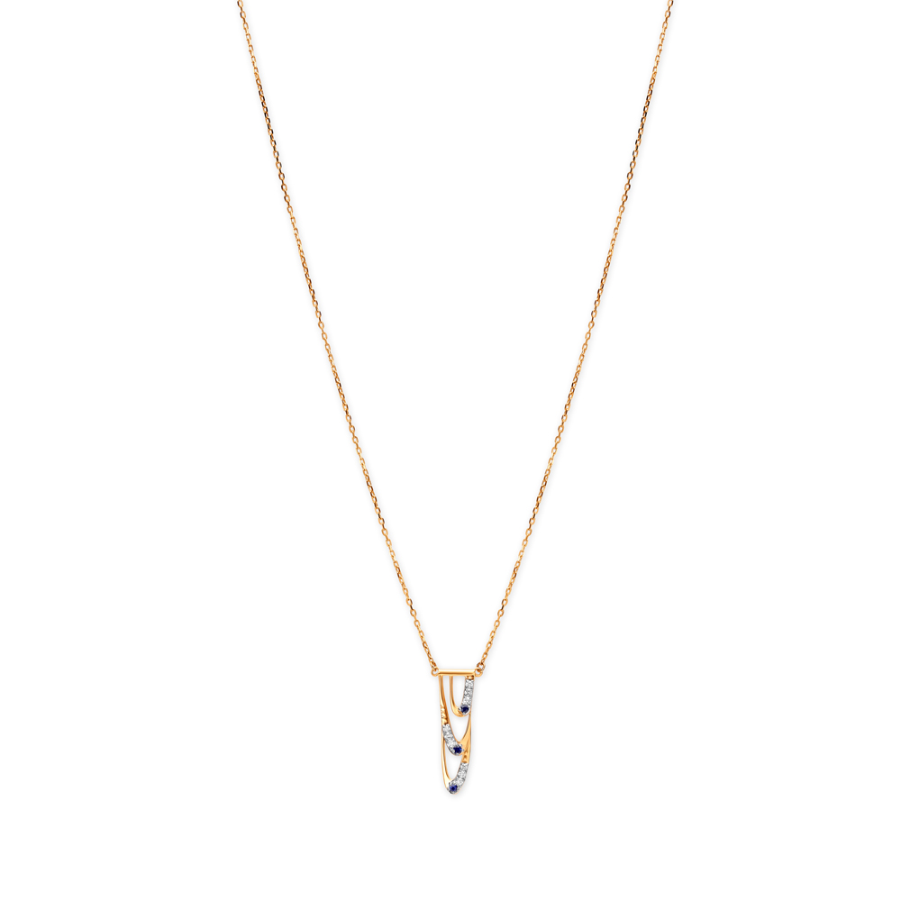 14KT Yellow Gold Sapphire Dreams Diamond Necklace,,hi-res image number null