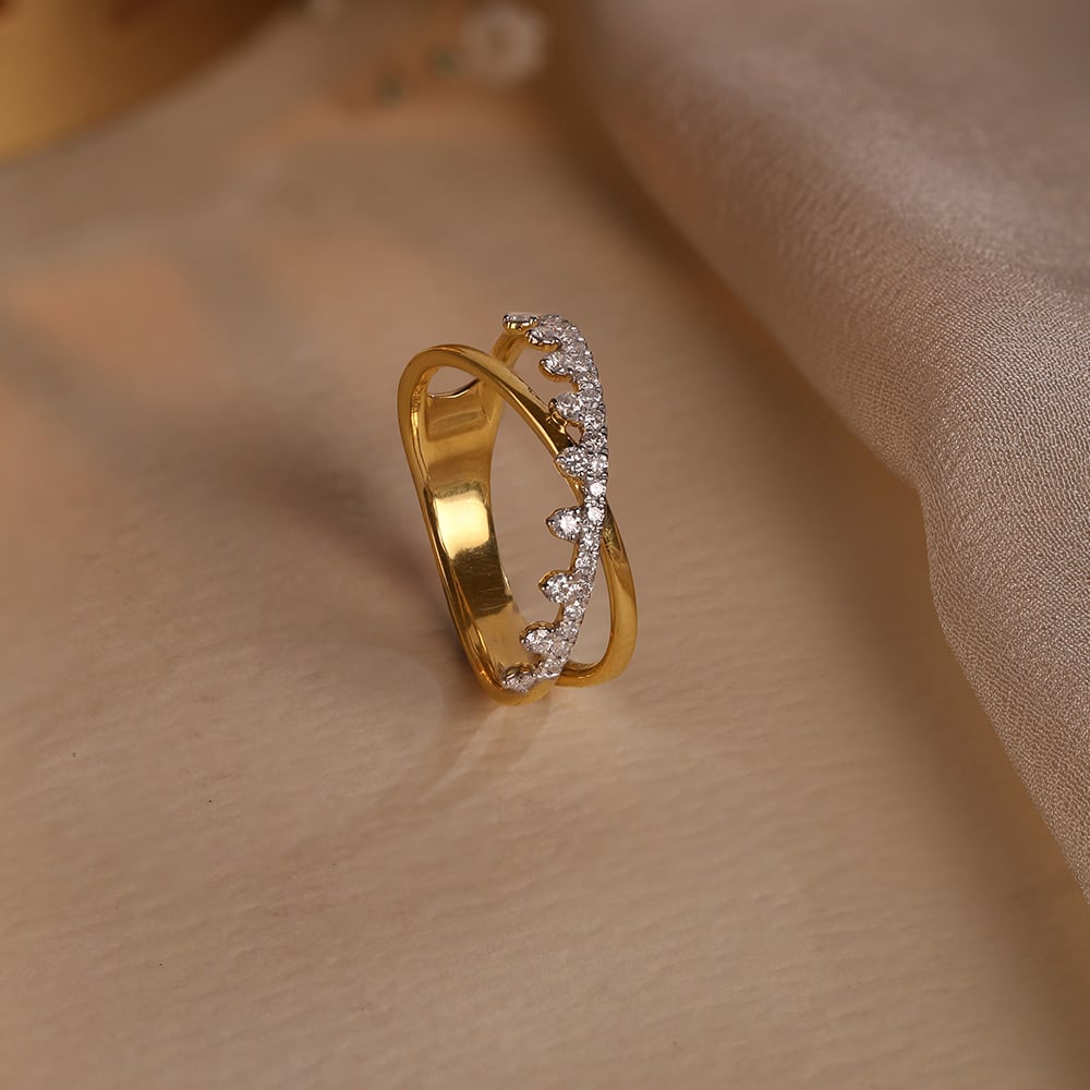 Regal Shine Gold & Diamond Finger Ring,,hi-res image number null