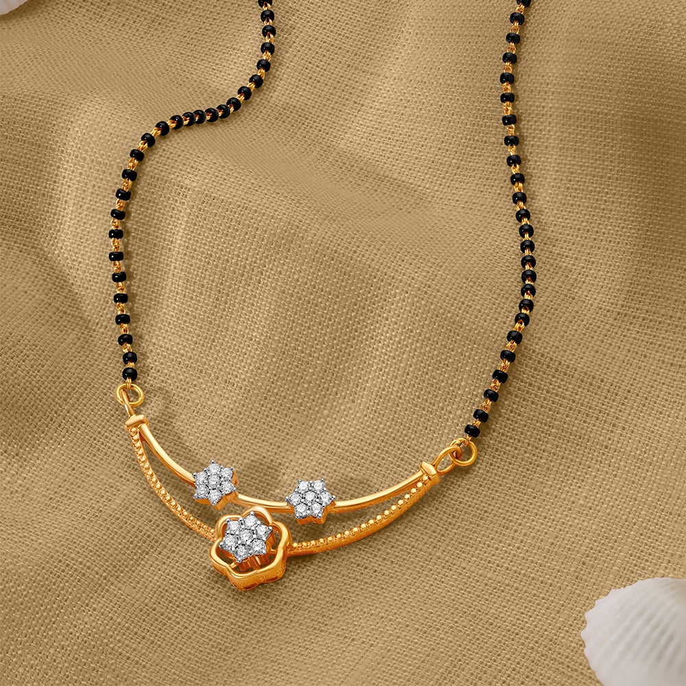 Exquisite Floral Diamond Mangalsutra,,hi-res image number null
