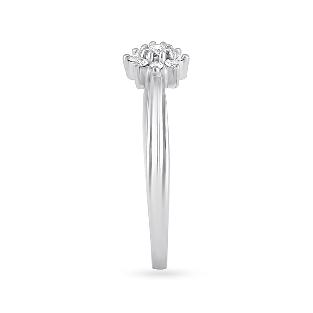 Dazzling 950 Karat Platinum And White Gold And Diamond Floral Ring,,hi-res image number null