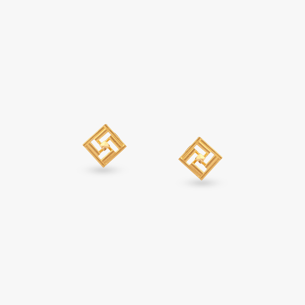 Angular Allure Gold Drop Earrings,,hi-res image number null