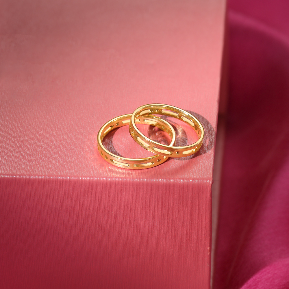 You & Me Forever Band 18KT Gold Couple Ring -Single Piece,,hi-res image number null