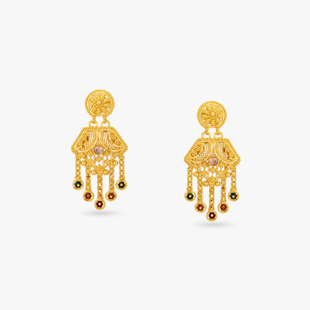 

Heritage Charm Gold Drop Earrings