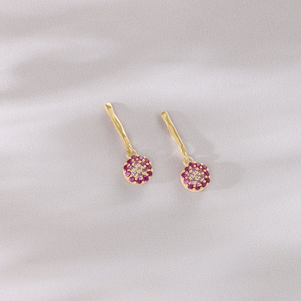 Berry Bling Zirconia Drop Earrings,,hi-res image number null