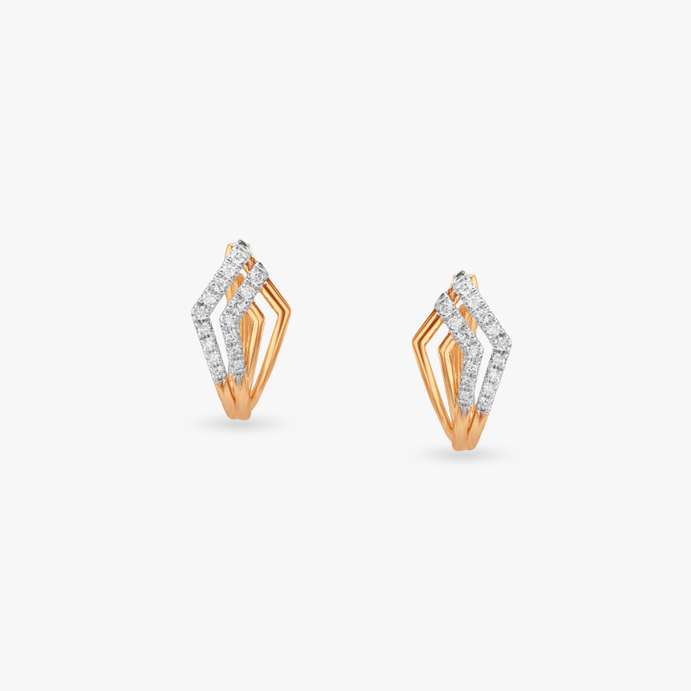 Arrow Gleam Diamond Hoop Earrings,,hi-res image number null