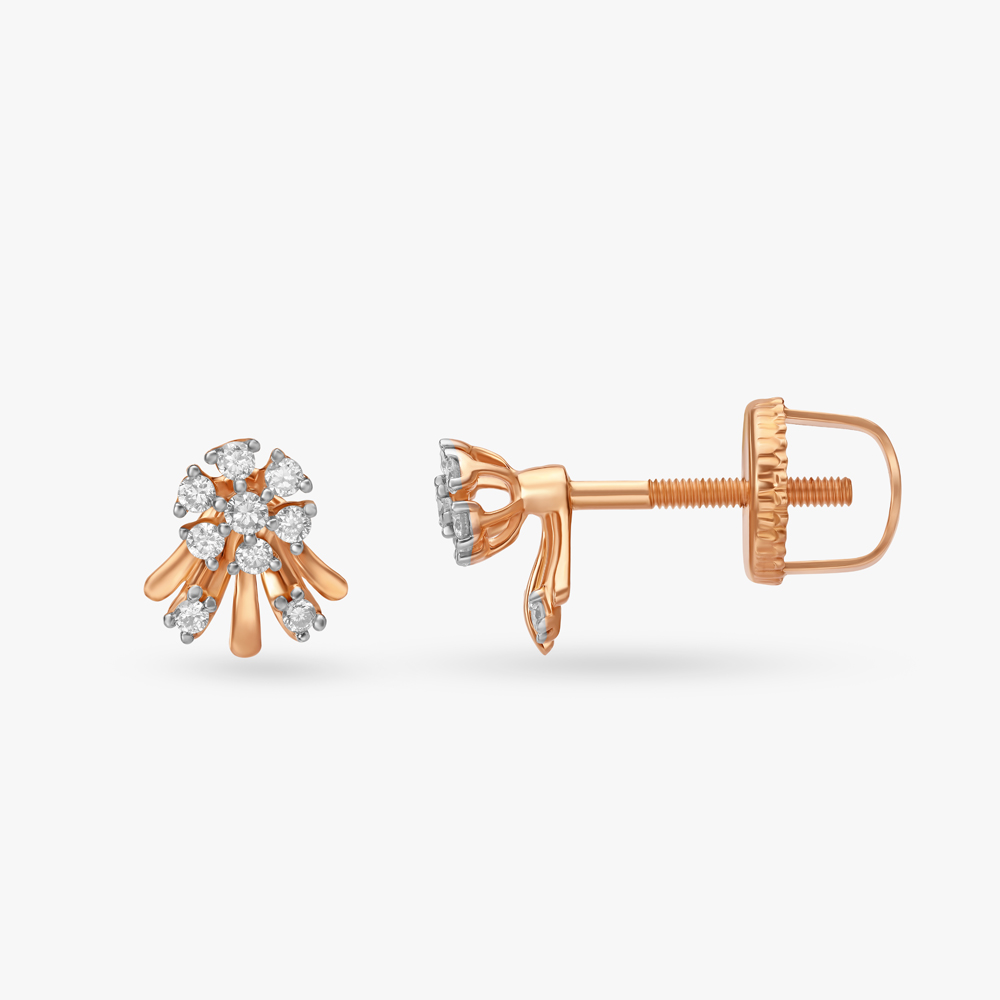 Blooming Elegance Diamond Floral Stud Earrings,,hi-res image number null