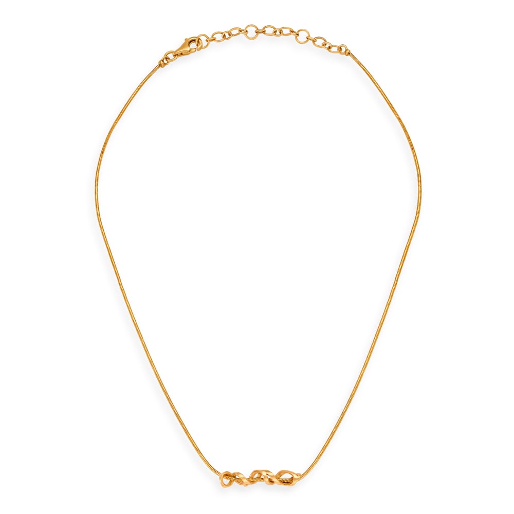 Stylish Swirling Gold Ribbon Necklace