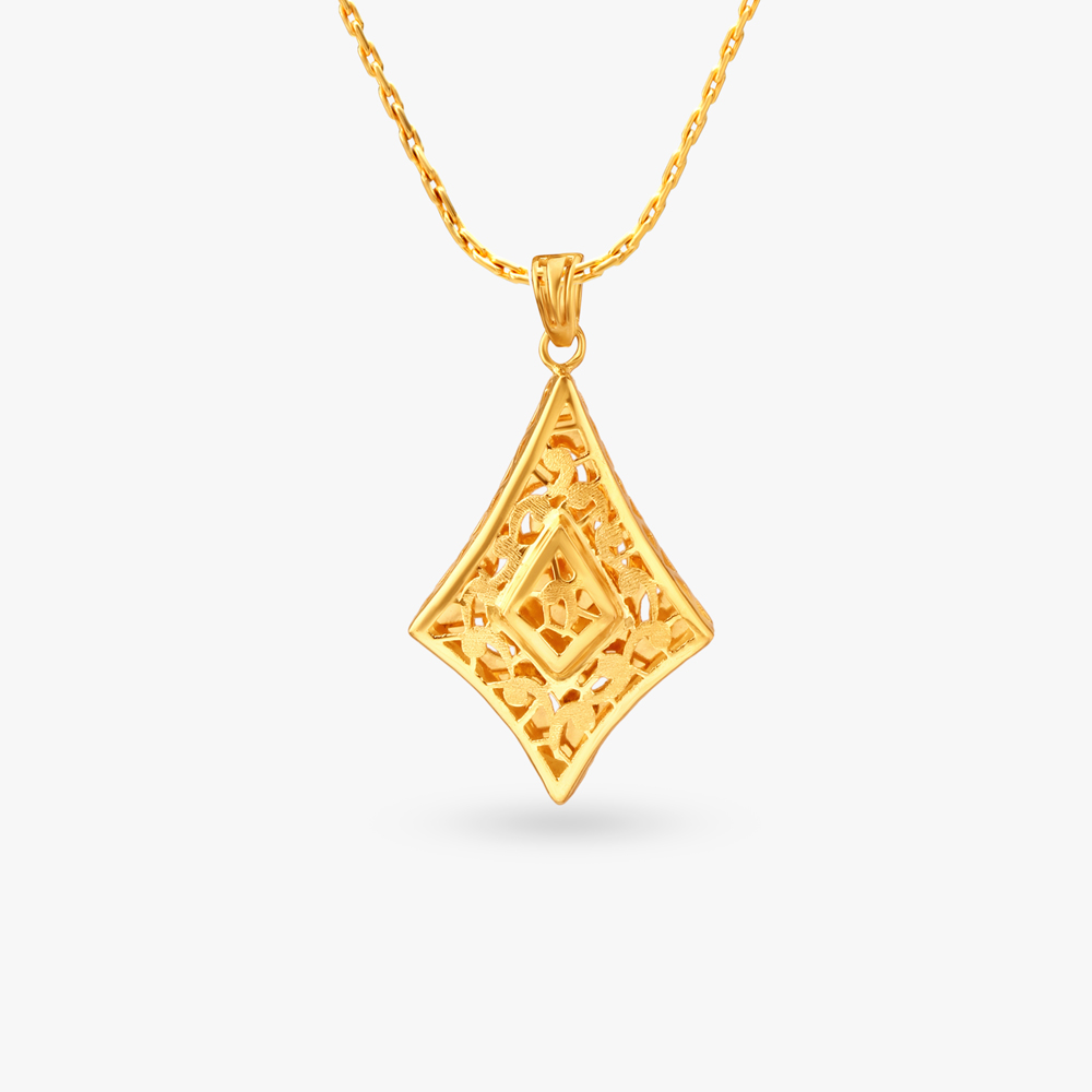 Splendid Gold Pendant and Earrings Set,,hi-res image number null