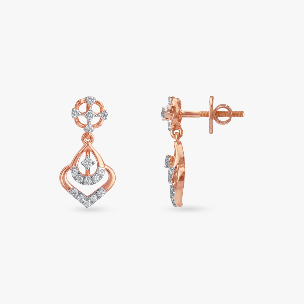Flirtatious Heart Diamond Drop Earrings,,hi-res image number null