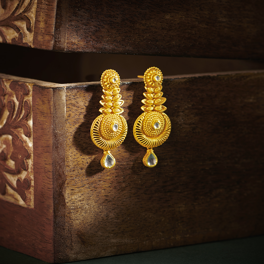 Traditional Regal Gold Long Drop Earrings,,hi-res image number null