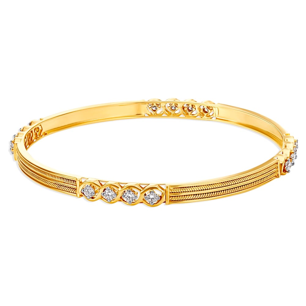 18 Karat Gold and Diamond Bangle,,hi-res image number null