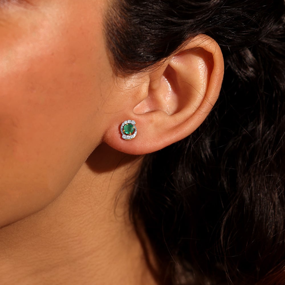 Diana Legacy Emerald & Diamond Stud Earrings,,hi-res image number null