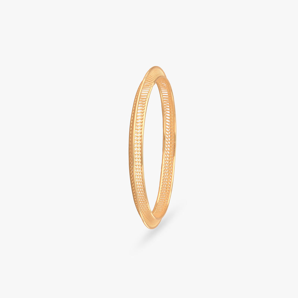 Lattice Texture Gold Bangle,,hi-res image number null