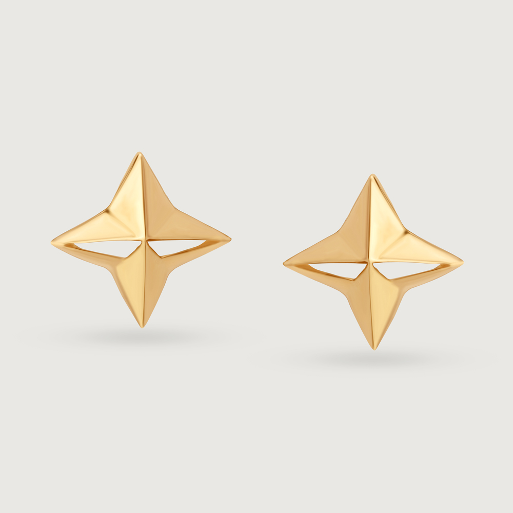 Star struck Symphony 14KT Gold Stud Earrings,,hi-res image number null