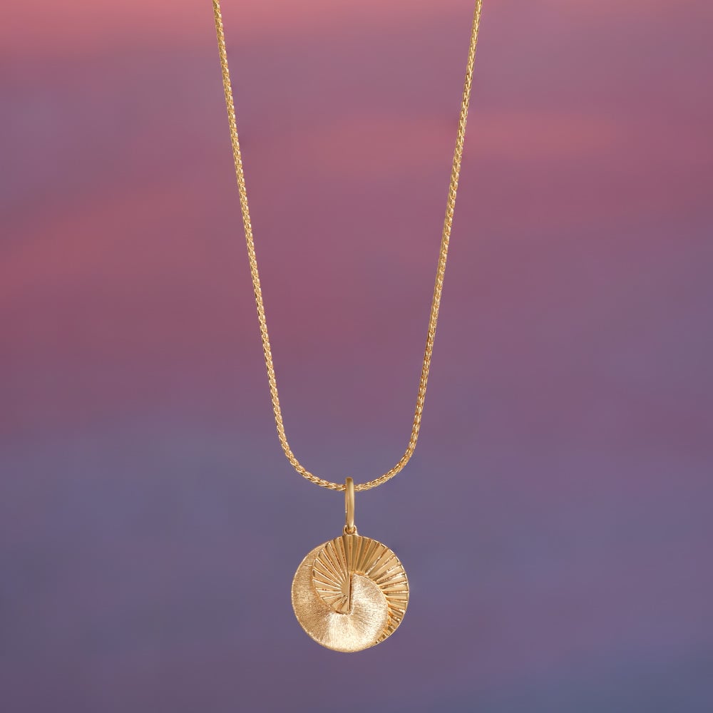Radiant Sculpted Gold Pendant,,hi-res image number null